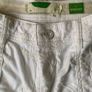 Anthropologie Embroidered Wanderer Utility Shorts